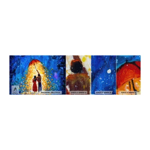 Mostră tapet Premium Sand - Magia unei seri ploioase? - Romantic, Cuplu, Dragoste - 100x30 cm