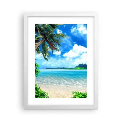 Poster în ramă albă - Azur de la tropice - 30x40 cm