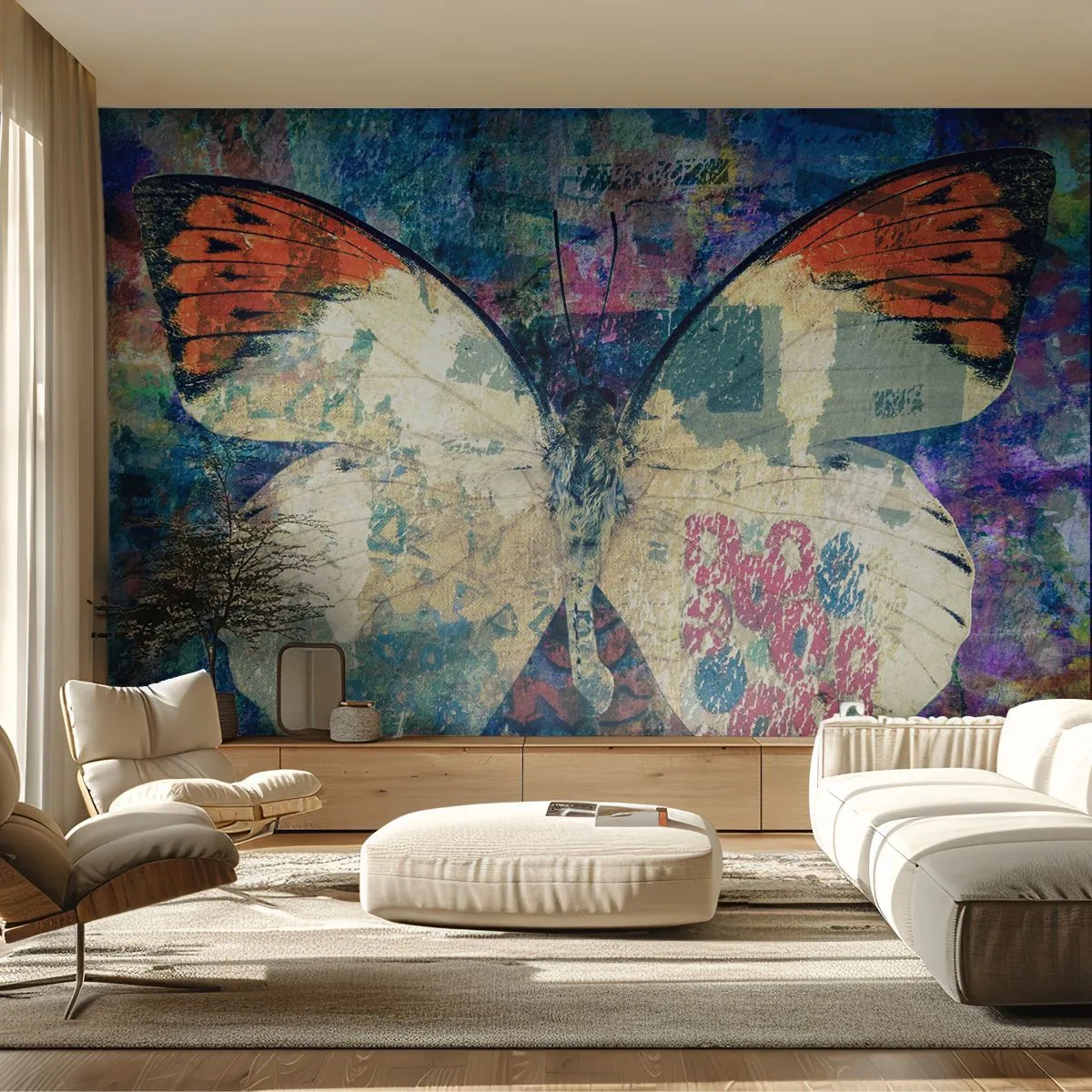 Tapet Standard Eco - Fragilitate subtilă - Fluture, Abstracția, Bucată - 400x280 cm