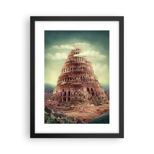 Poster în ramă neagră - Turnul Babel - 30x40 cm