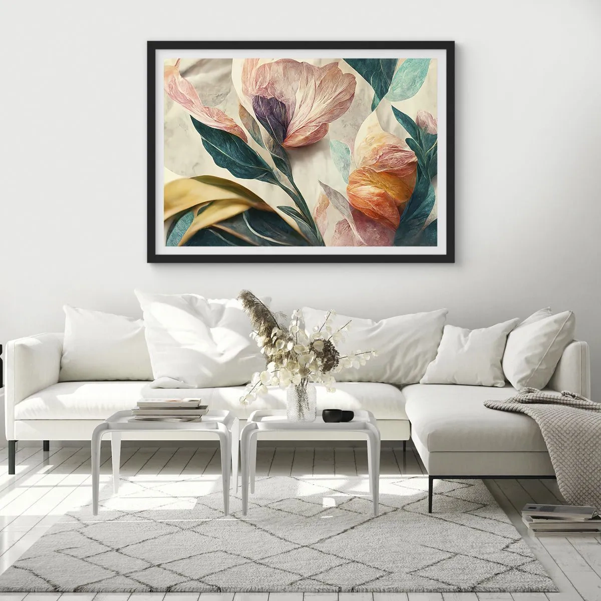 Poster în ramă neagră - Flori din insulele sudice - 70x50 cm