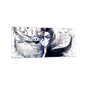 Tablou pe sticlă - Demonică și frumoasă - 120x50 cm