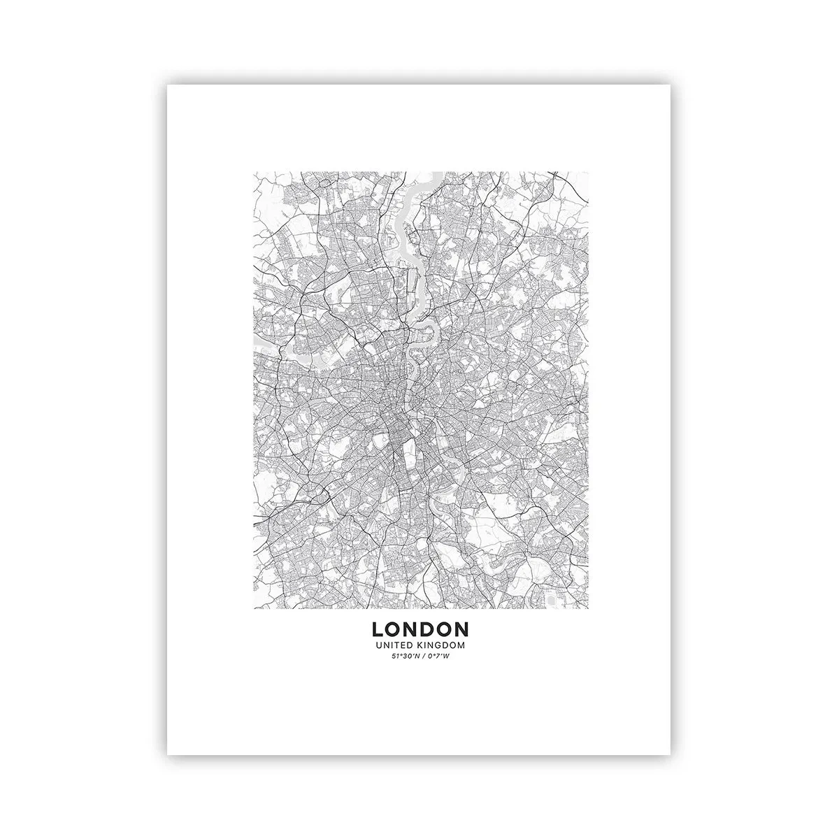 Poster - Harta labirintului din Londra - 30x40 cm