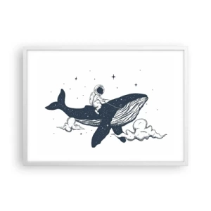 Poster în ramă albă - Aventura spațială - 70x50 cm