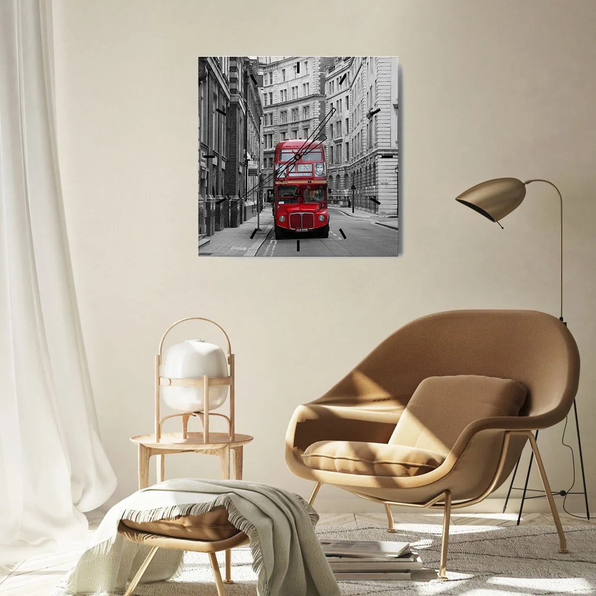 Ceas de perete - Ceas pe sticlă - Viața de zi cu zi nu trebuie să fie gri - 30x30 cm