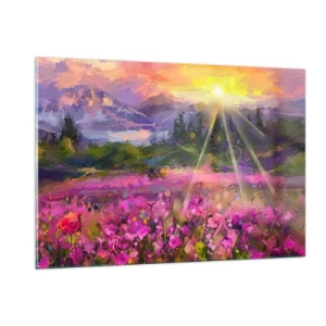 Tablou pe sticlă - Într-o vale sub protecția soarelui - 120x80 cm