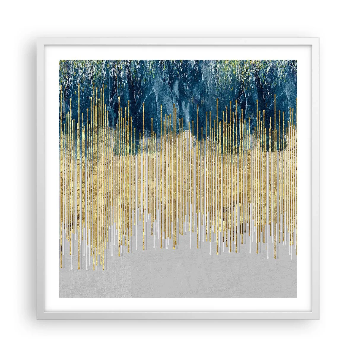 Poster în ramă albă - Granița aurită - 60x60 cm