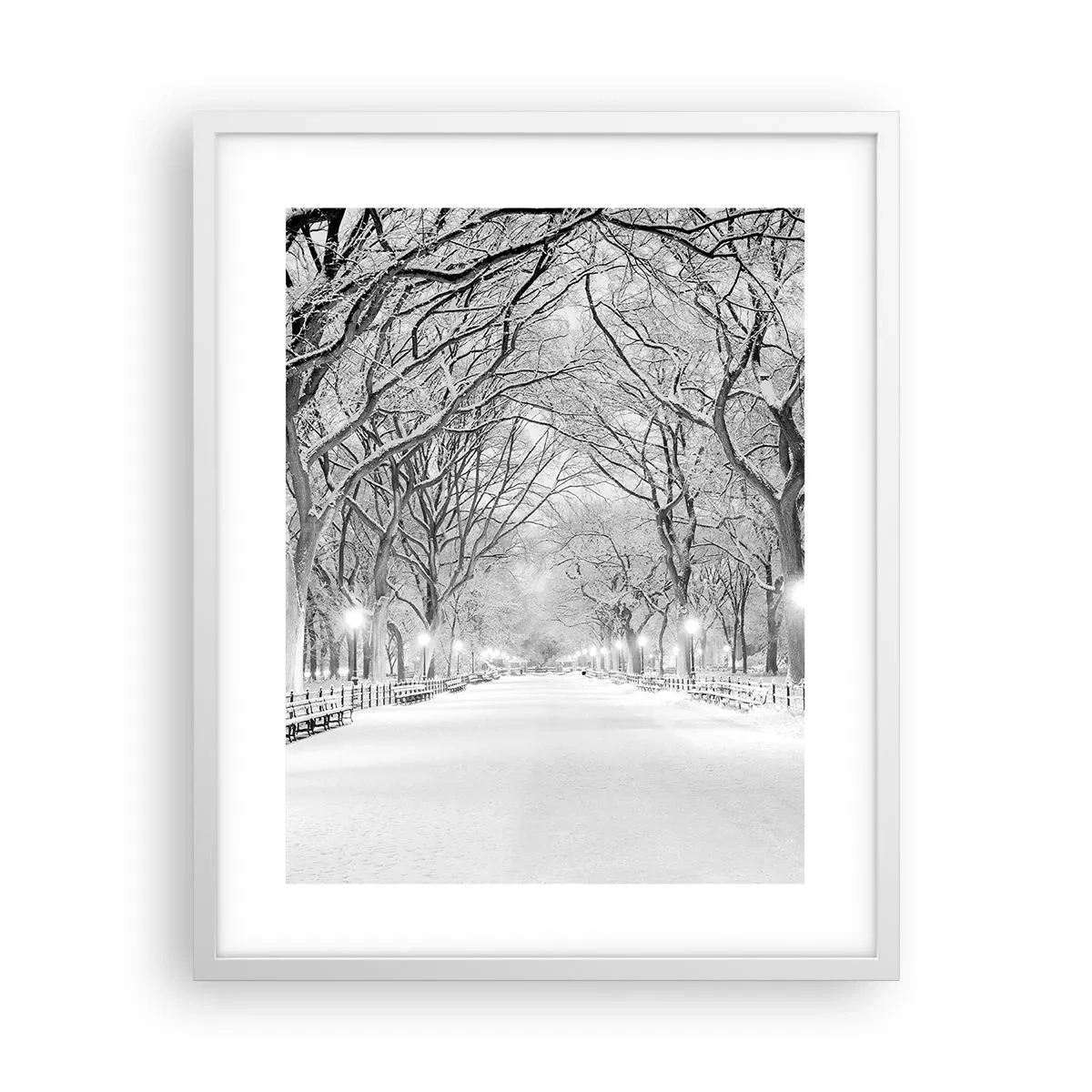 Poster în ramă albă - Cele patru anotimpuri – iarna - 40x50 cm