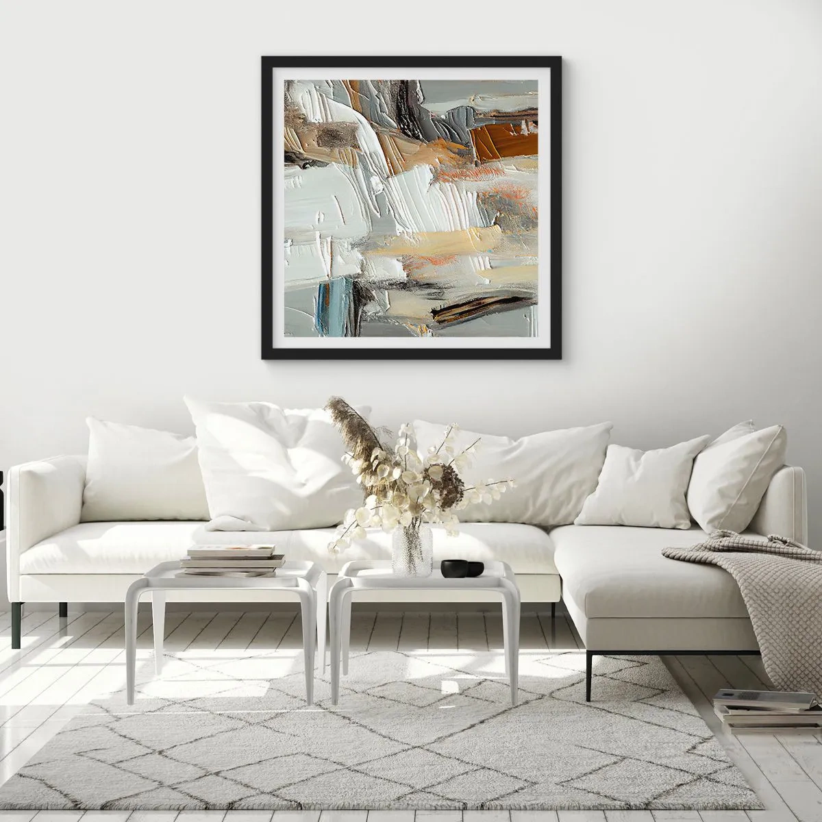 Poster în ramă neagră - Stratificare colorată - 30x30 cm