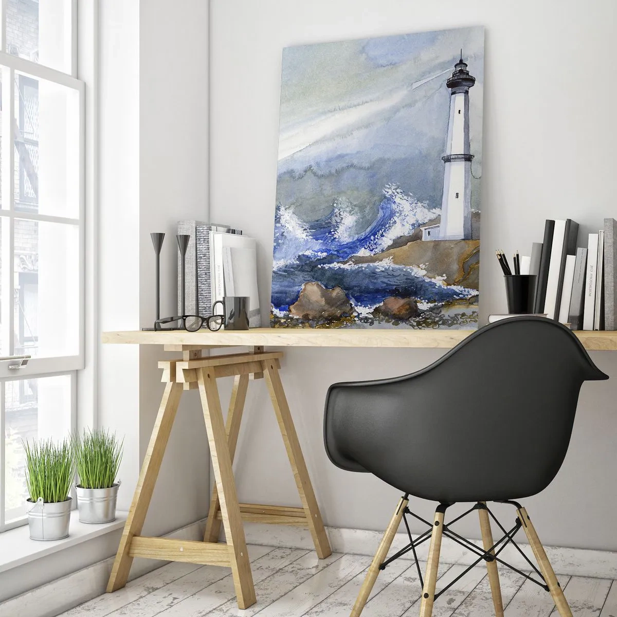 Tablou pe sticlă - Împotriva întunericului și a furtunii - 50x70 cm