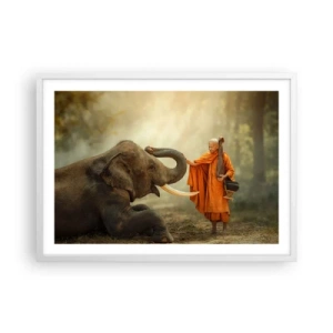 Poster în ramă albă - Întâlnire în călătorie - 70x50 cm