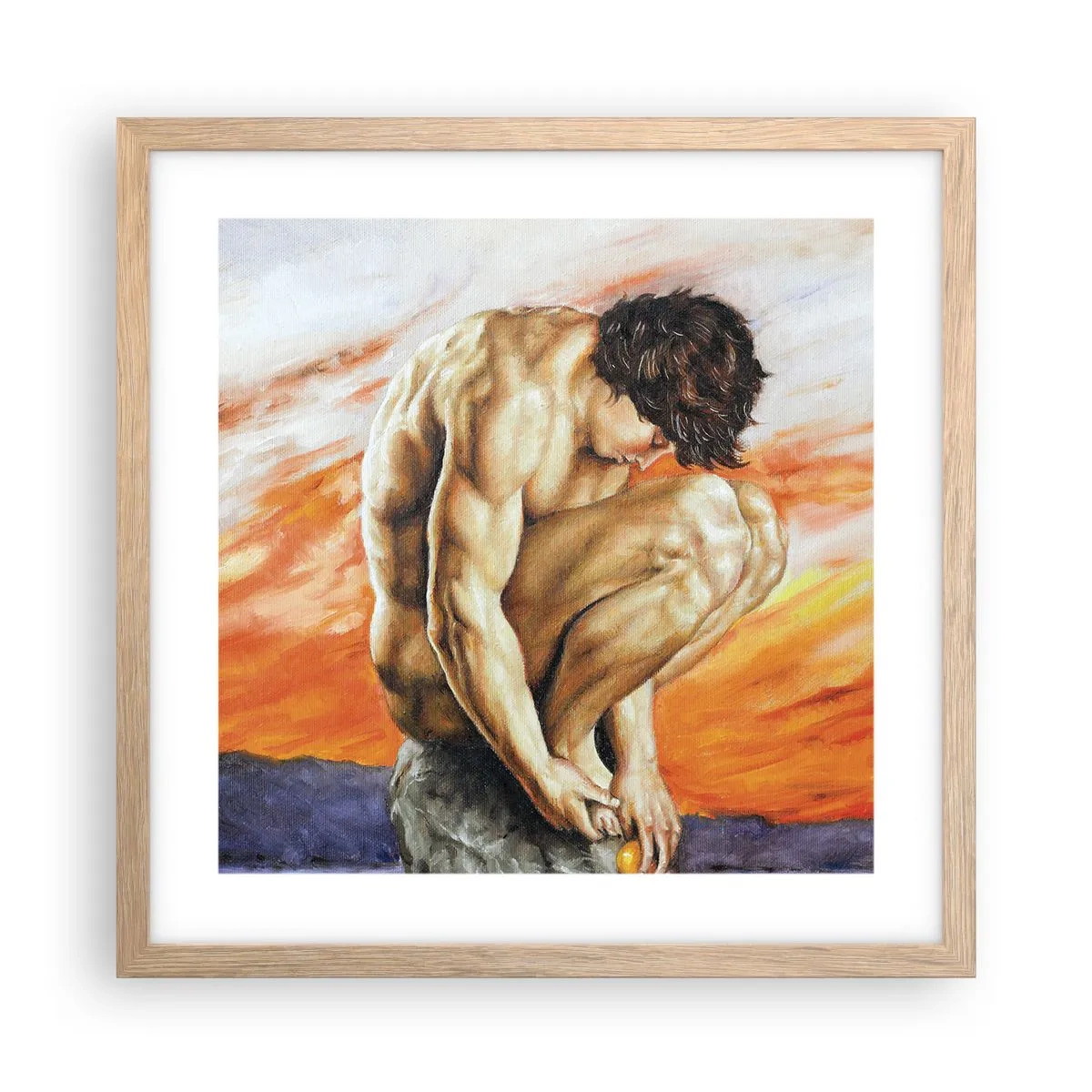 Poster în ramă de stejar deschis - Ascultându-se pe sine - 40x40 cm