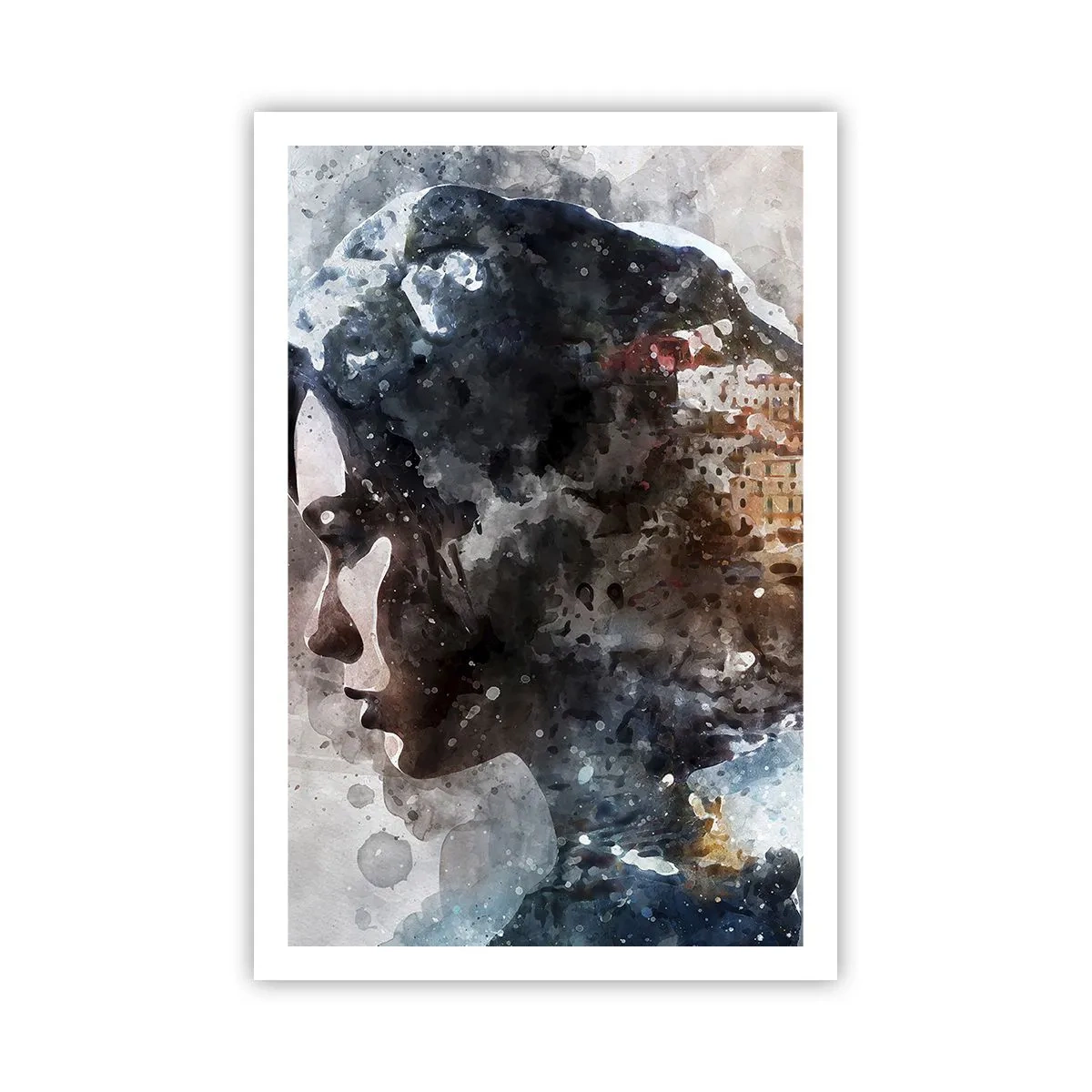 Poster - Povestea unei fete cu un oraș în fundal - 61x91 cm