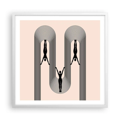 Poster în ramă albă - Cu susul în jos - 60x60 cm