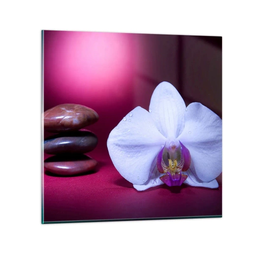 Tablou pe sticlă - Un studiu al prospețimii în mov - 70x70 cm