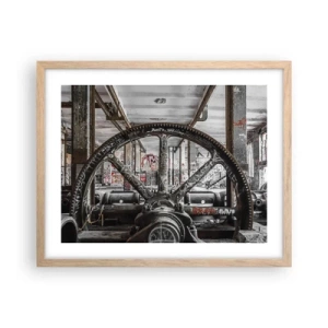 Poster în ramă de stejar deschis - Viața secretă a unei fabrici - 50x40 cm