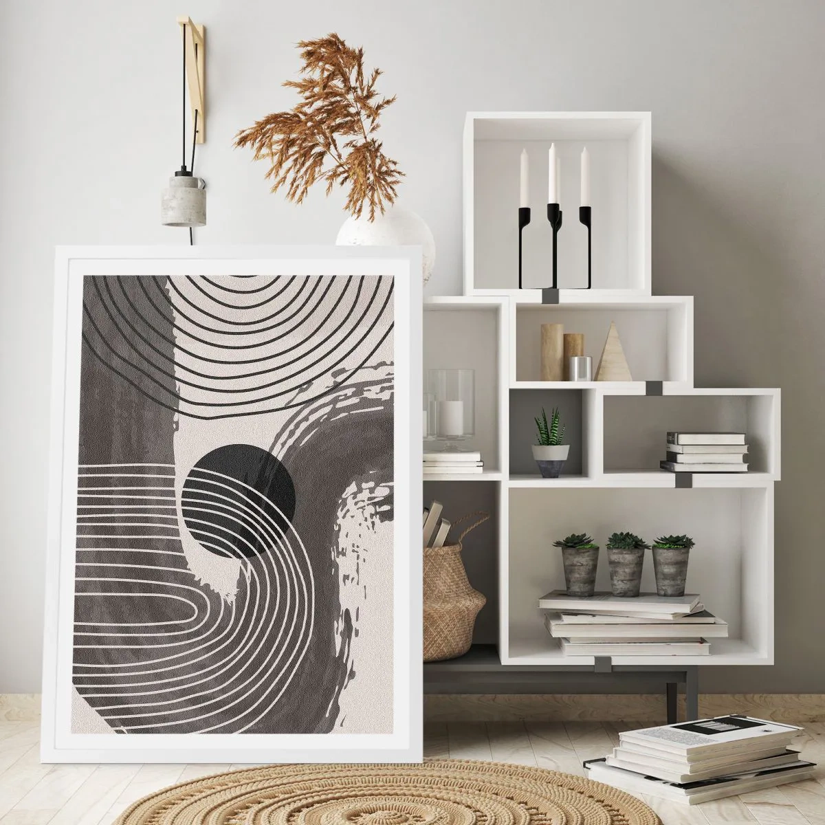 Poster în ramă albă - Ovalul câștigă - 50x70 cm