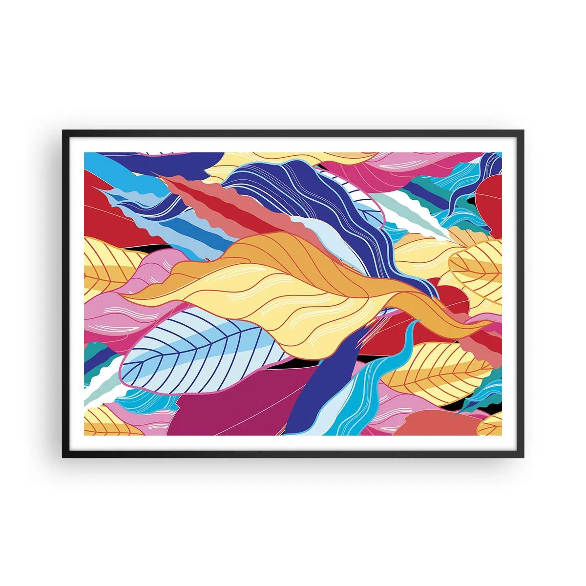 Poster în ramă neagră - O dezordine colorată - 100x70 cm