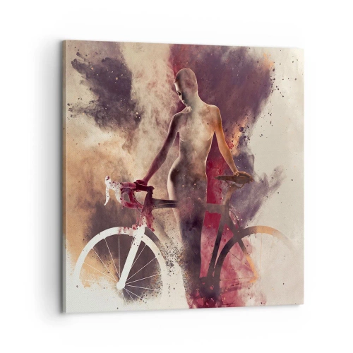 Tablou pe pânză - În forme de marmură sufletul ciclist - 60x60 cm