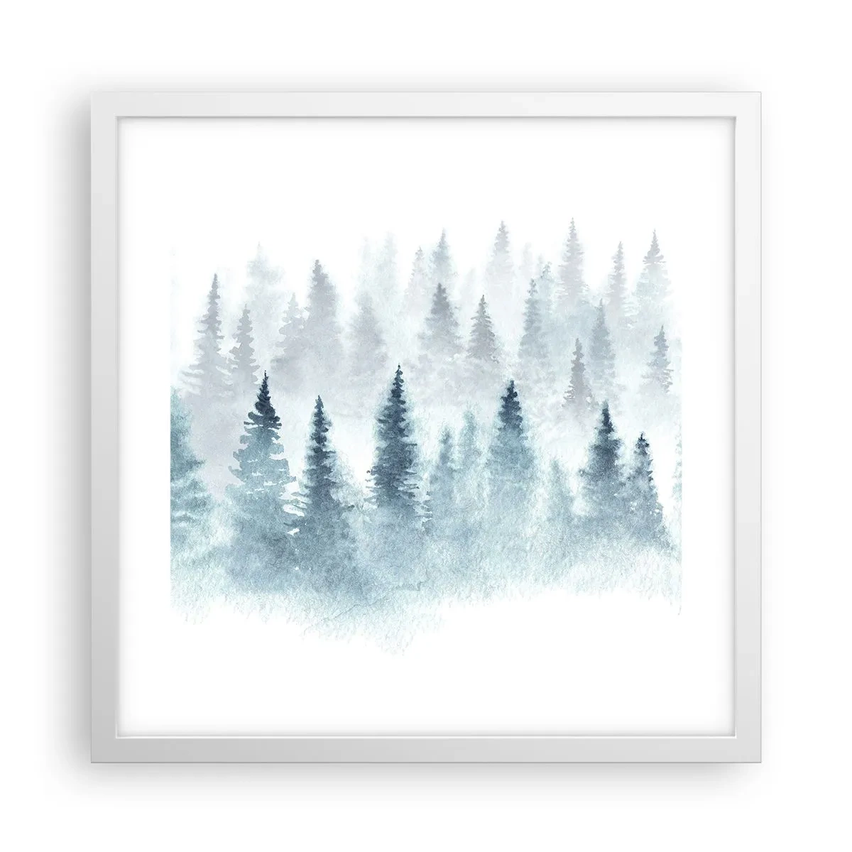 Poster în ramă albă - Înfășurate în ceață - 40x40 cm
