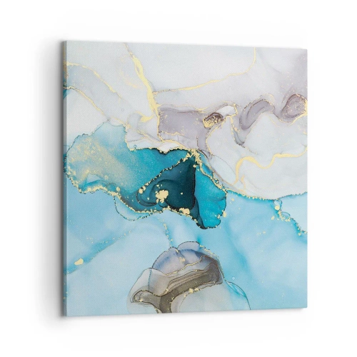 Tablou pe pânză - Un studiu al întâlnirii dintre gri și turcoaz - 60x60 cm