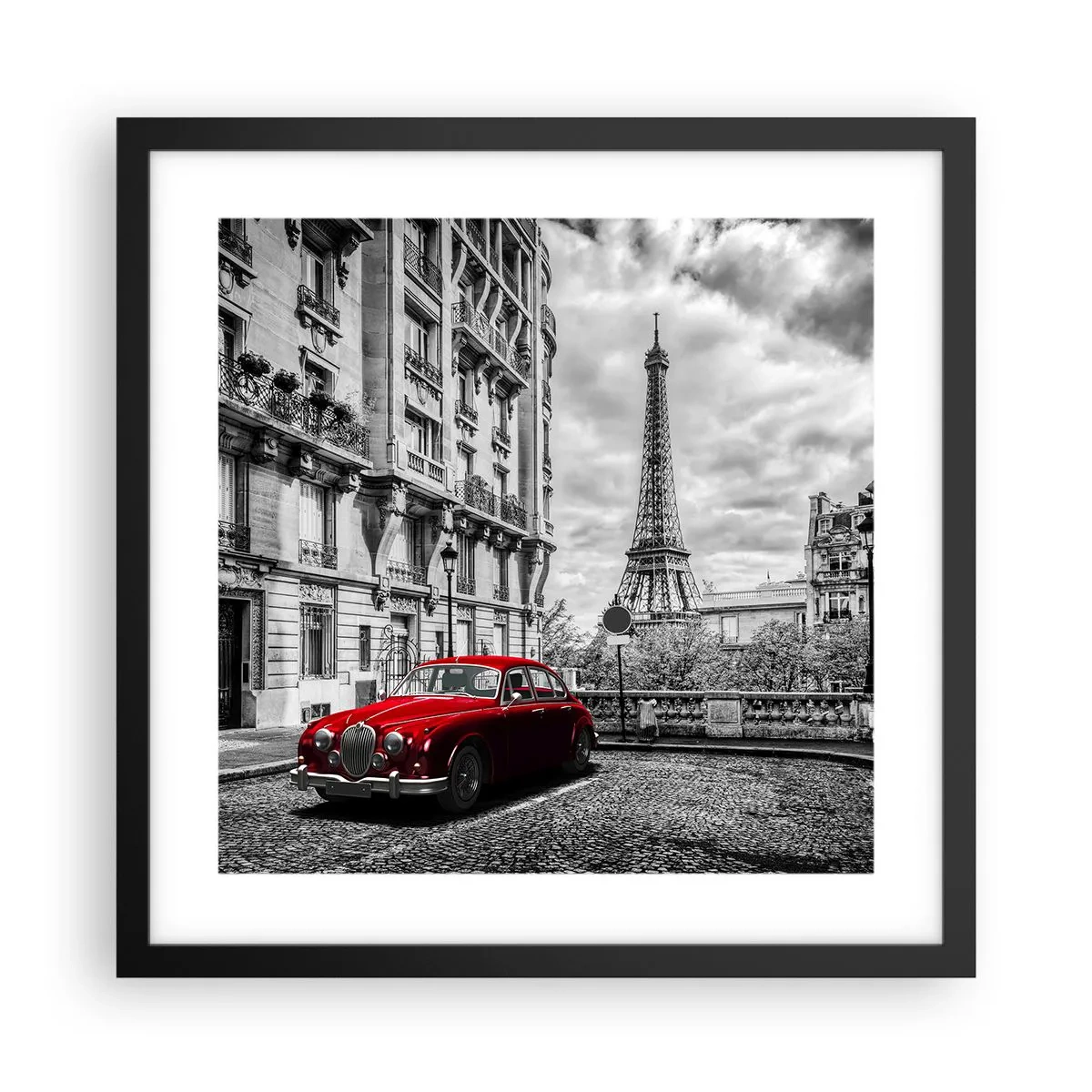 Poster în ramă neagră - Prădător în oraș - 40x40 cm