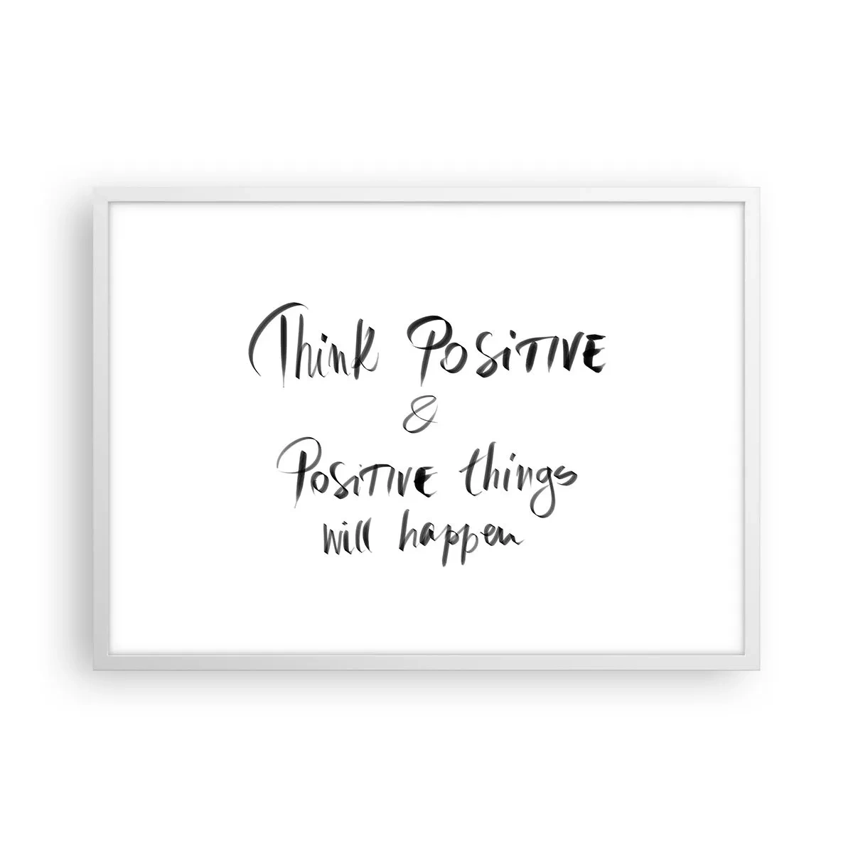 Poster în ramă albă - Cum să trăim bine? - 70x50 cm