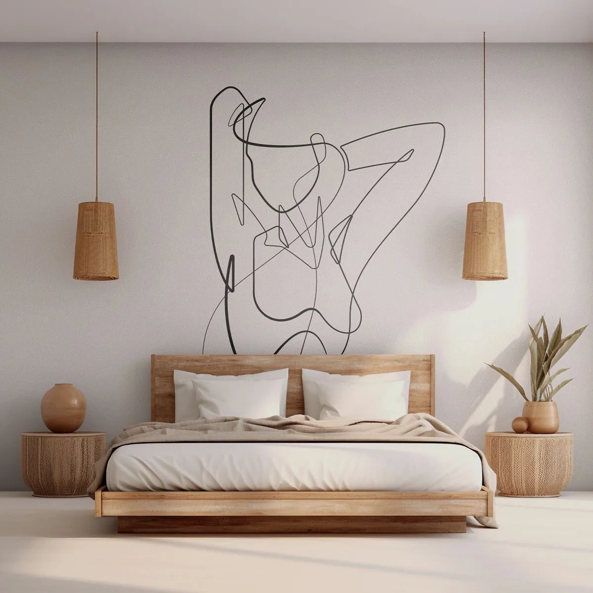 Tapet Premium Sand - Cine ești tu? - Abstracția, Corpul Femeii, Grafică - 350x256 cm
