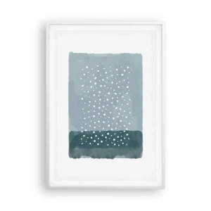 Poster în ramă albă - Crescute pe albastru - 70x100 cm