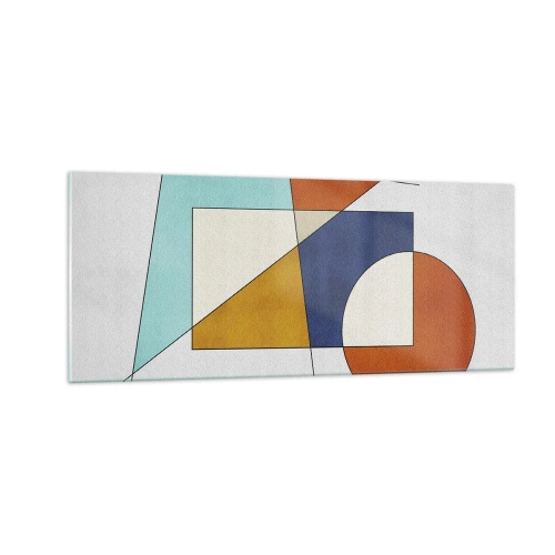 Tablou pe sticlă - Abstracție: distracție modernistă - 100x40 cm