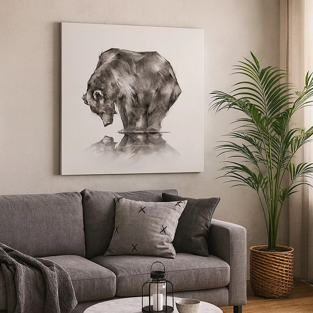 Tablou pe pânză - Mă bucur să văd pe cineva apropiat - 30x30 cm