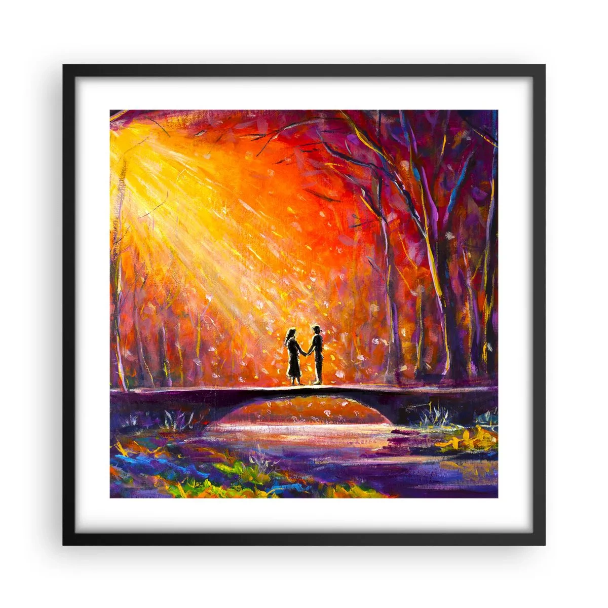 Poster în ramă neagră - Și cerul îi iubește - 50x50 cm