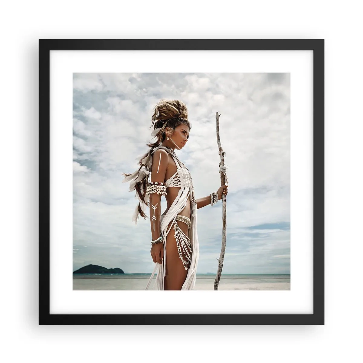 Poster în ramă neagră - Regina tropicelor - 40x40 cm