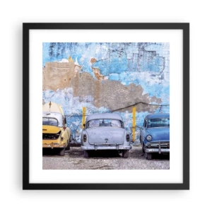 Poster în ramă neagră - Întâlnirea veteranilor - 40x40 cm