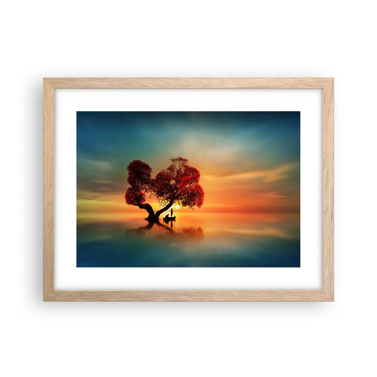 Poster în ramă de stejar deschis - Lume îndepărtată și tăcută - 40x30 cm