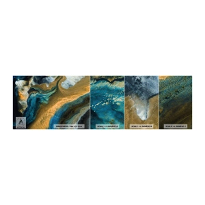 Mostră tapet autocolant Deluxe Sticker - Albastru - galben - influență reciprocă - Abstracția, Bucată, Grafică - 100x30 cm