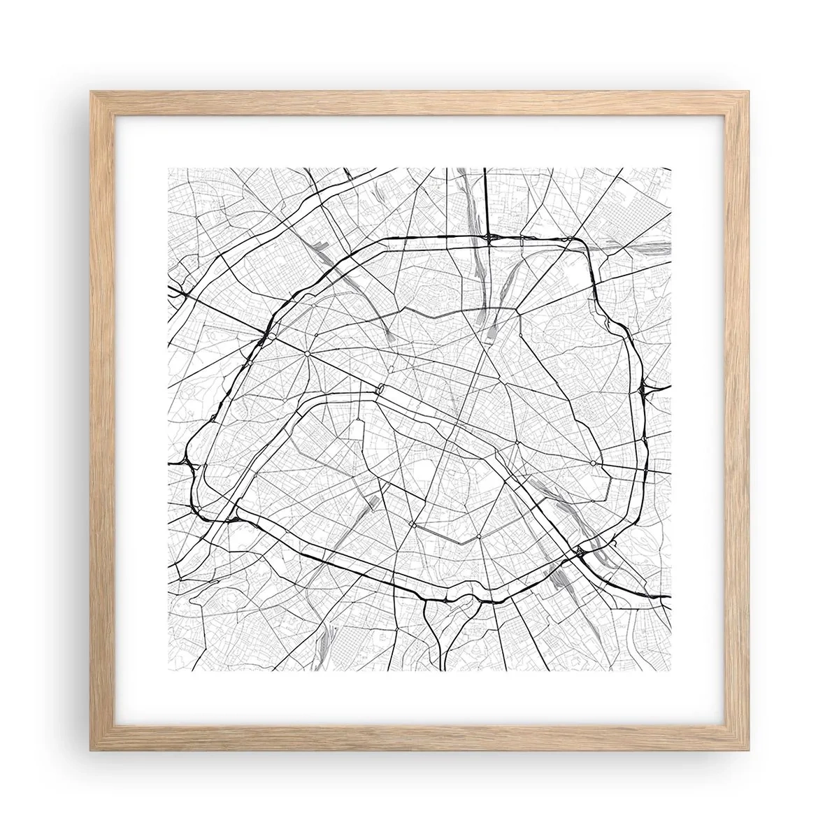 Poster în ramă de stejar deschis - Floarea Parisului - 40x40 cm