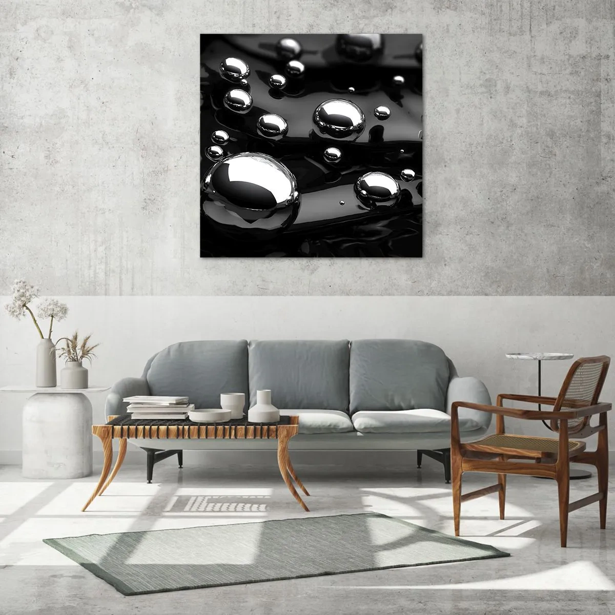 Tablou pe sticlă - Din adâncurile negre - 30x30 cm