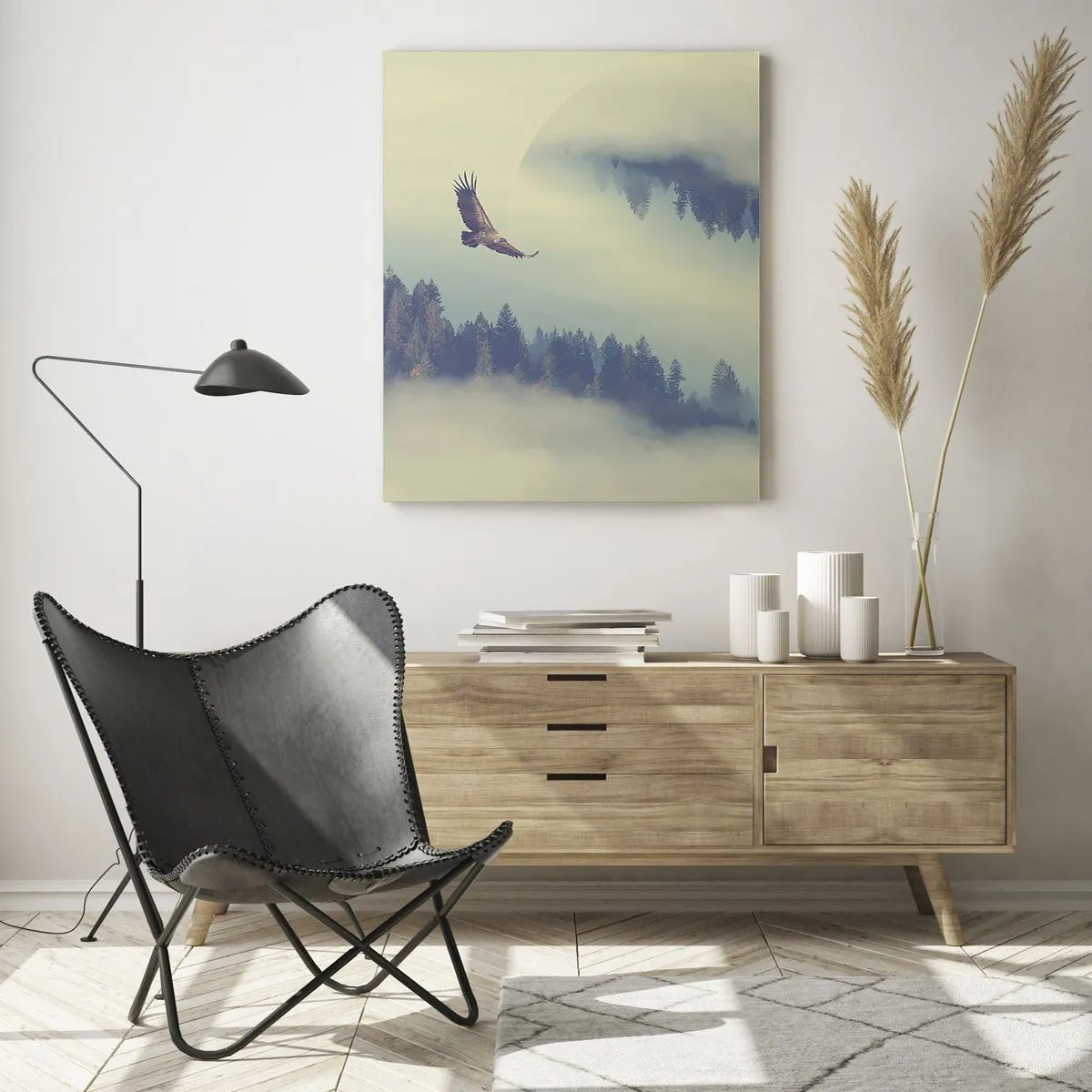 Tablou pe sticlă - Am văzut umbra unui vultur - 50x70 cm