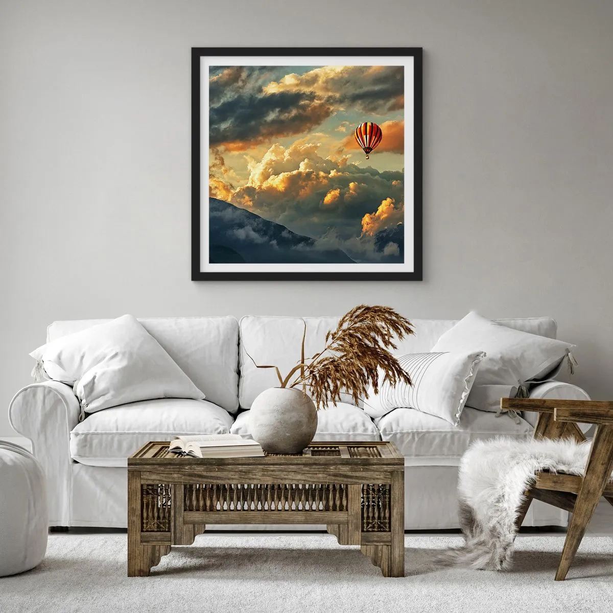 Poster în ramă neagră - Zbor pentru că vreau - 60x60 cm