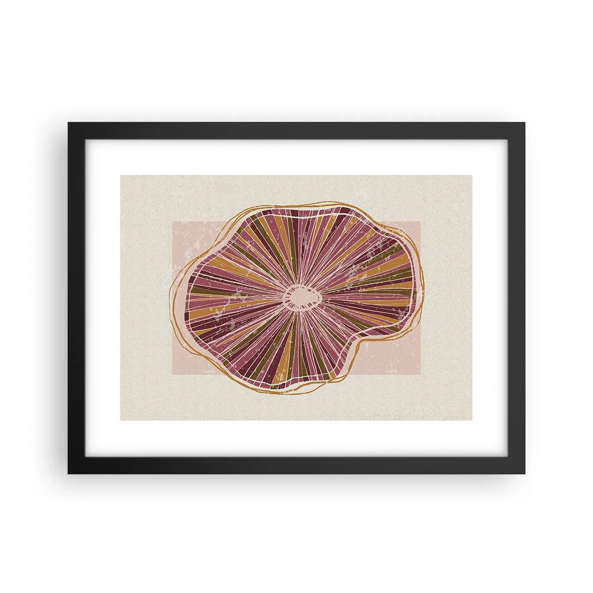 Poster în ramă neagră - Abstracția radială - 40x30 cm
