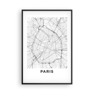 Poster în ramă neagră - Floarea Parisului - 61x91 cm