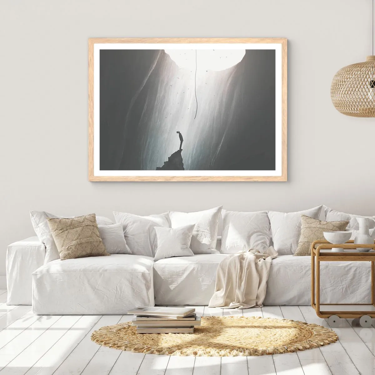 Poster în ramă de stejar deschis - Există întotdeauna o cale de ieșire - 50x40 cm