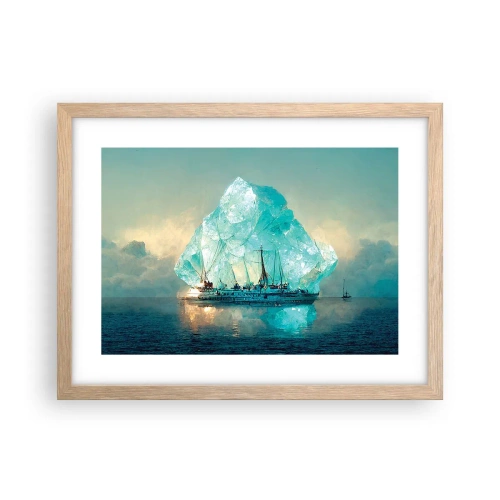 Poster în ramă de stejar deschis - Diamant arctic - 40x30 cm