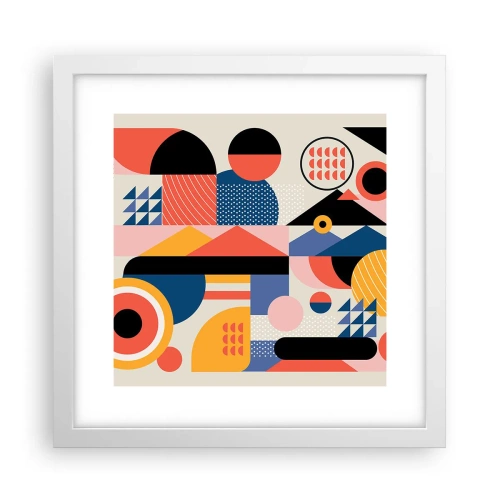 Poster în ramă albă - Compoziție: joacă-te - 30x30 cm