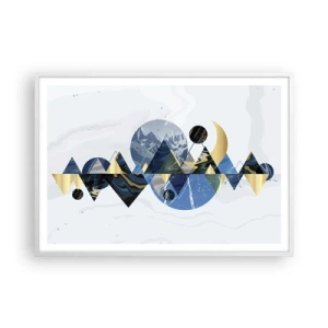 Poster în ramă albă - Peisaj geometric - 100x70 cm