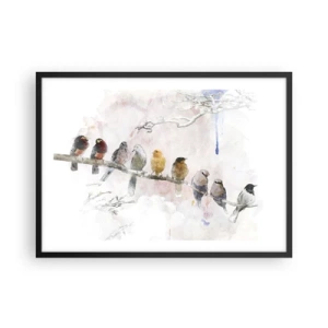 Poster în ramă neagră - Întâlnire înaripată - 70x50 cm