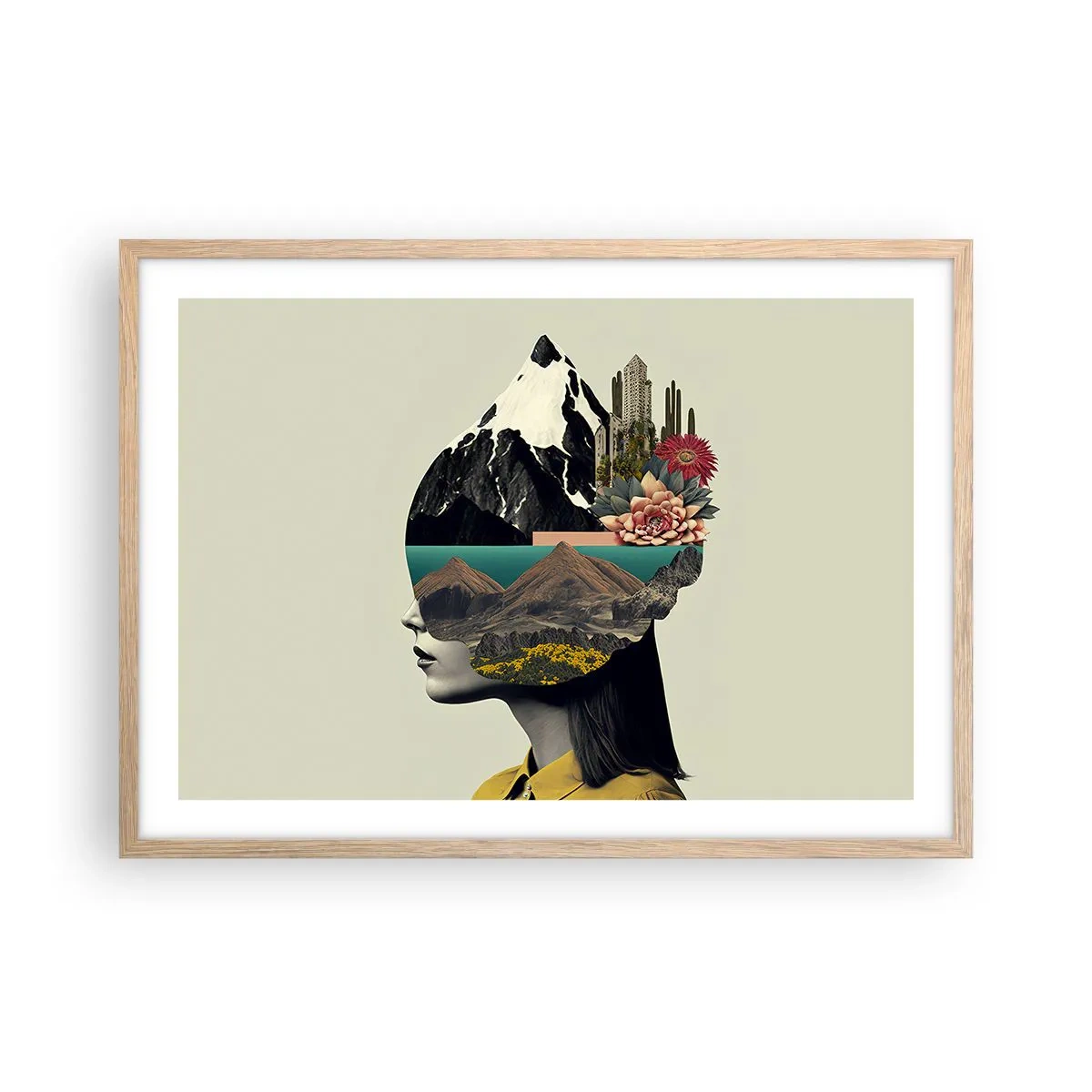 Poster în ramă de stejar deschis - Femeia - întotdeauna un mister - 70x50 cm