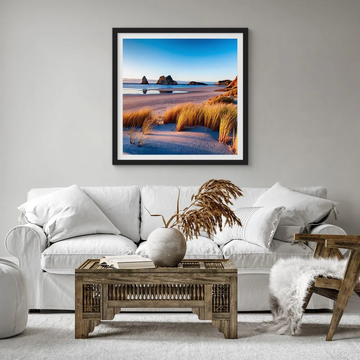 Poster în ramă neagră - Pentru cei care caută pacea - 60x60 cm