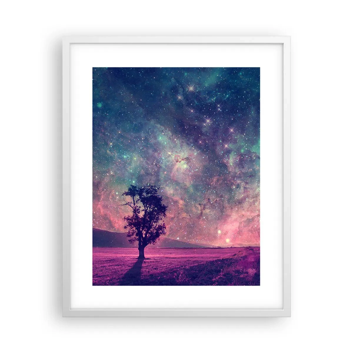 Poster în ramă albă - Sub un cer magic - 40x50 cm
